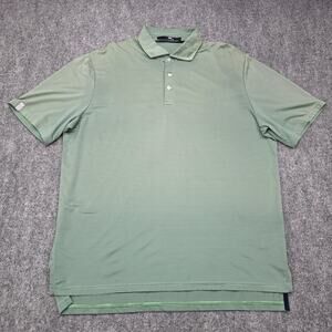 Ralph Lauren RLX Shirt Mens XL Green Stripe Polo Short Sleeve Performance Golf